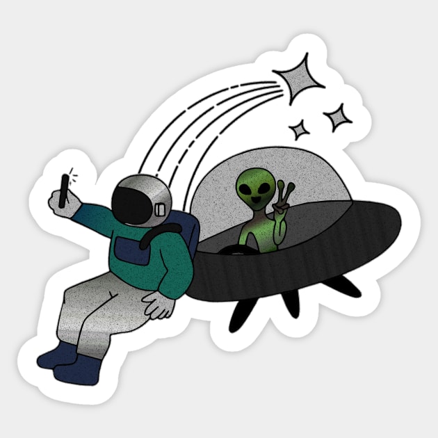 Selfies in Space Sticker by xxtinastudio